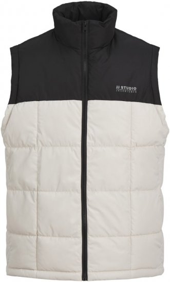 Jack & Jones BEN Square Quilted Bodywarmer Black/White - Jassen - Grote Maten Herenjassen