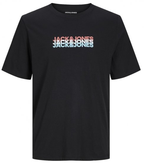 Jack & Jones JJCYBER T-Shirt Black - T-shirts - Grote Maten T-shirts Heren