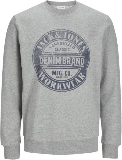 Jack & Jones JJJEANS Sweatshirt Light Grey - Sweaters & hoodies - Sweaters & Hoodies Grote Maten Heren