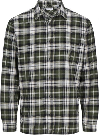 Jack & Jones JOSHUA LS Flannel Shirt Kombu Green - Overhemden - Overhemden Grote Maten Heren