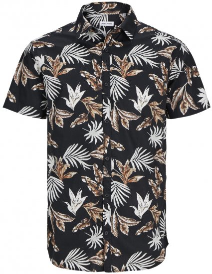 Jack & Jones JOSHUA Floral Shirt Black - Overhemden - Overhemden Grote Maten Heren