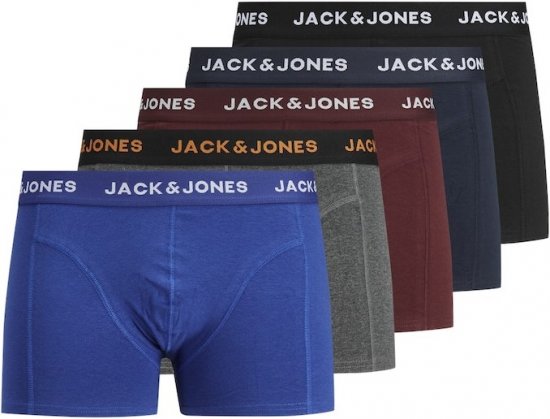 Jack & Jones EVERYDAY Trunks 5 Pack Black - Ondergoed & zwem - Grote Maten Ondergoed Heren