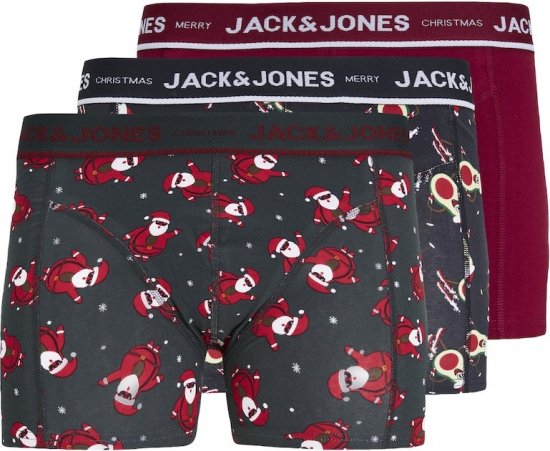 Jack & Jones MERRY X-MAS Trunks 3-Pack Dark Navy - Ondergoed & zwem - Grote Maten Ondergoed Heren