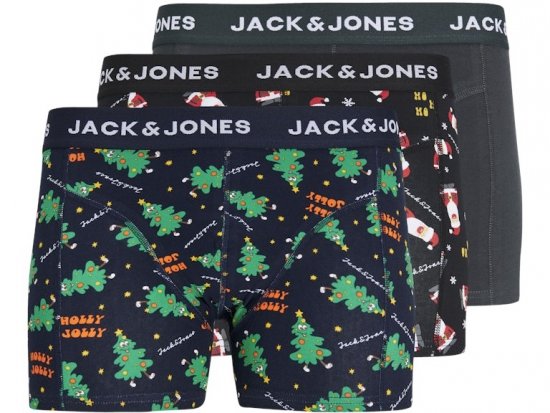 Jack & Jones HOLLY JOLLY Trunks 3-Pack Black - Ondergoed & zwem - Grote Maten Ondergoed Heren