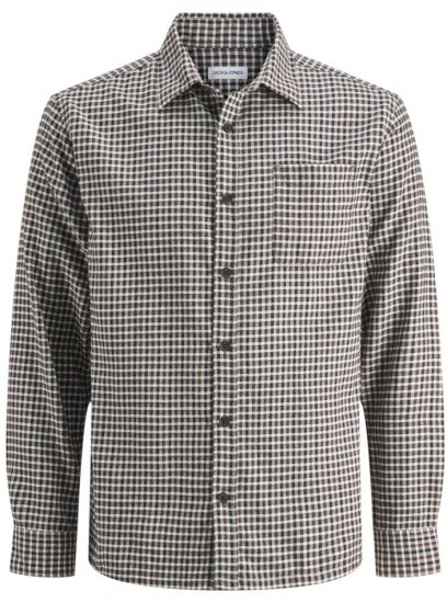 Jack & Jones Mini Check Long Sleeve Shirt Navy Blazer - Overhemden - Overhemden Grote Maten Heren