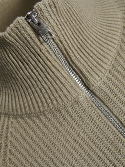Jack & Jones Pannel Knit Half Zip Pullover Crockery - Sweaters & hoodies - Sweaters & Hoodies Grote Maten Heren
