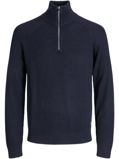 Jack & Jones Pannel Knit Half Zip Pullover Sky Captain - Sweaters & hoodies - Sweaters & Hoodies Grote Maten Heren