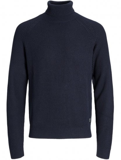 Jack & Jones Pannel Roll Neck Knit Pullover Sky Captain - Sweaters & hoodies - Sweaters & Hoodies Grote Maten Heren