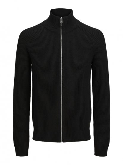 Jack & Jones Pannel Zip Knit Cardigan Black - Sweaters & hoodies - Sweaters & Hoodies Grote Maten Heren