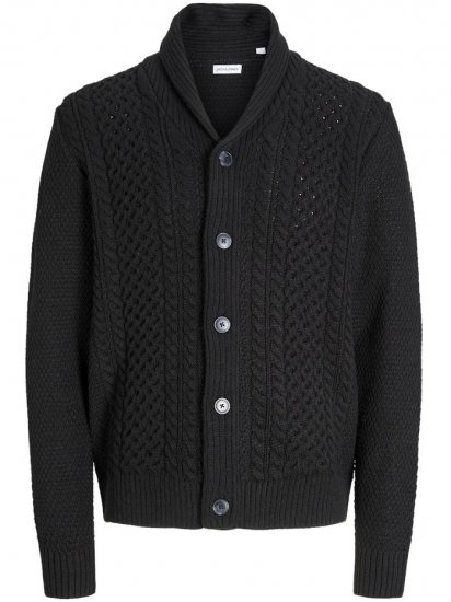 Jack & Jones Paul Shawl Knit Cardigan Black - Sweaters & hoodies - Sweaters & Hoodies Grote Maten Heren