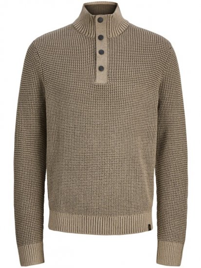 Jack & Jones Ethan High Neck Knit Pullover Crockery - Sweaters & hoodies - Sweaters & Hoodies Grote Maten Heren