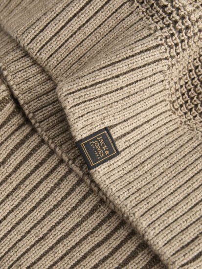 Jack & Jones Ethan High Neck Knit Pullover Crockery - Sweaters & hoodies - Sweaters & Hoodies Grote Maten Heren