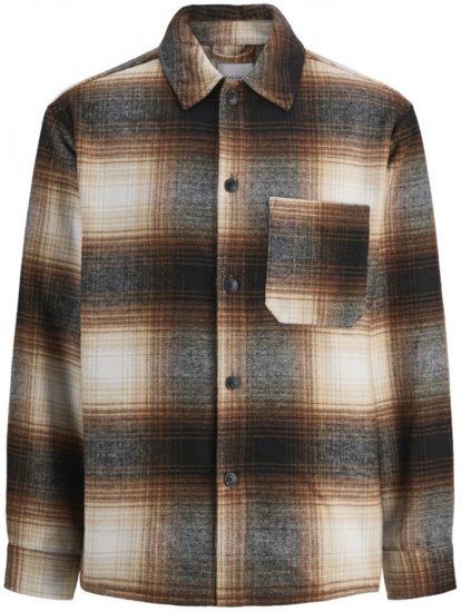 Jack & Jones Zac Long Sleeve Heavy Brush Overshirt Monks Robe - Overhemden - Overhemden Grote Maten Heren