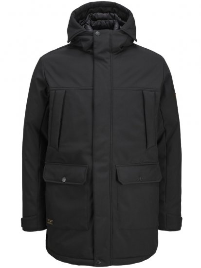 Jack & Jones Finn Softshell Parka Black - Jassen - Grote Maten Herenjassen