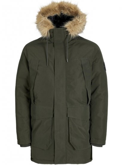Jack & Jones Camp Faux Fur Parka Rosin - Jassen - Grote Maten Herenjassen