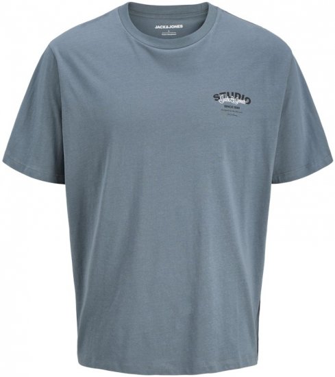 Jack & Jones Yuki Crew Neck T-Shirt Stormy Weather - T-shirts - Grote Maten T-shirts Heren