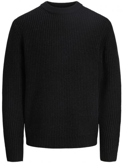 Jack & Jones Bleecker Crew Neck Knitted Sweater Black - Sweaters & hoodies - Sweaters & Hoodies Grote Maten Heren