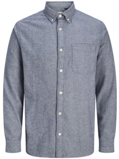 Jack & Jones Brook Twill Long Sleeve Shirt Night Sky - Overhemden - Overhemden Grote Maten Heren
