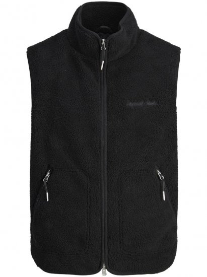 Jack & Jones Norrebro Teddy Gilet Vest Black - Bodywarmers - Bodywarmers in grote maten