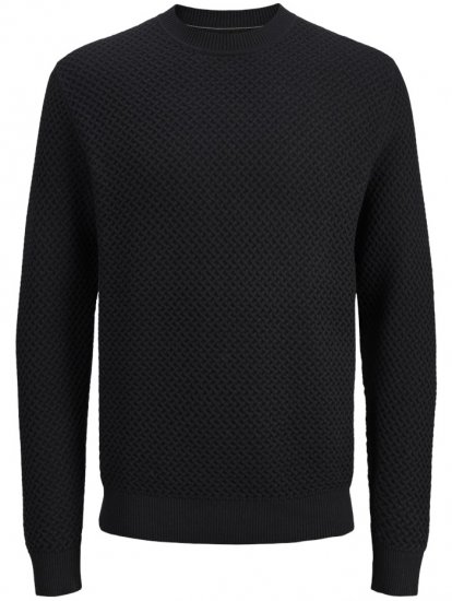Jack & Jones Barkley Crew Neck Knitted Sweater Black - Sweaters & hoodies - Sweaters & Hoodies Grote Maten Heren