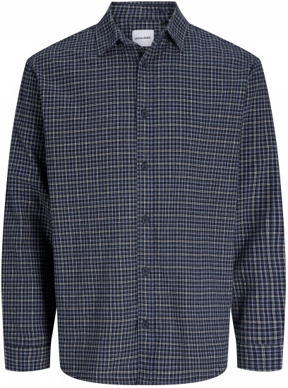 Jack & Jones Carter Check Shirt Navy Blazer - Overhemden - Overhemden Grote Maten Heren