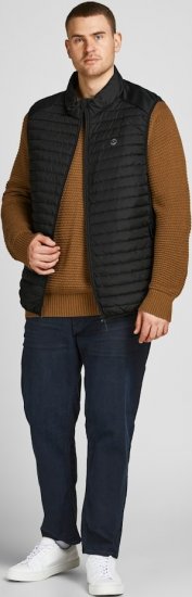 Jack & Jones MULTI BODYWARMER With COLLAR Black - Jassen - Grote Maten Herenjassen