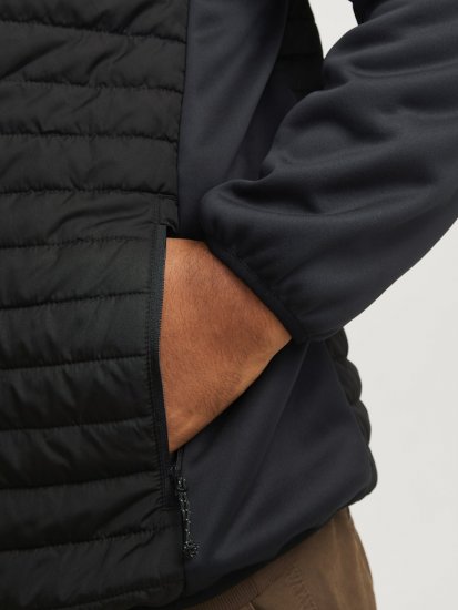 Jack & Jones MULTI QUILTED SET-IN Sleeves Jacket Black - Jassen - Grote Maten Herenjassen