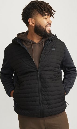Jack & Jones MULTI QUILTED SET-IN Sleeves Jacket Black - Jassen - Grote Maten Herenjassen