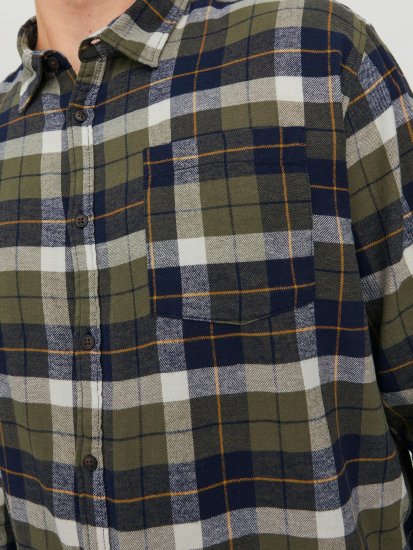 Jack & Jones JOROWEN CHECK COMFORT Shirt Olive - Overhemden - Overhemden Grote Maten Heren