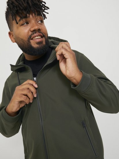Jack & Jones BASIC Water-Resistant Softshell Jacket Green - Jassen - Grote Maten Herenjassen