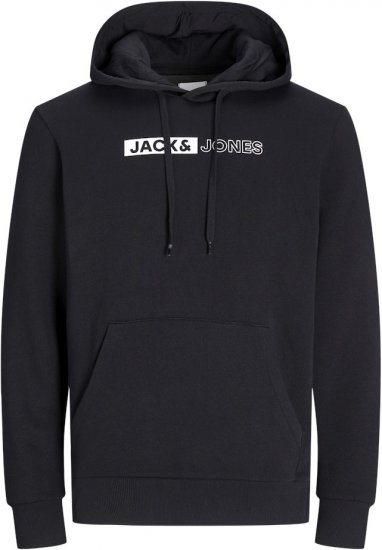 Jack & Jones CORP LOGO PLAY 5 Print Hoodie Black - Sweaters & hoodies - Sweaters & Hoodies Grote Maten Heren