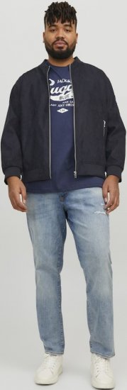 Jack & Jones ROCKY Faux Suede Bomber Jacket Jet Black - Jassen - Grote Maten Herenjassen