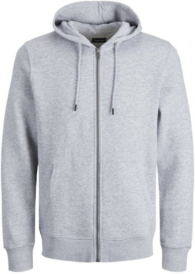 Jack & Jones BRADLEY Zip Hoodie Light Grey Melange - Sweaters & hoodies - Sweaters & Hoodies Grote Maten Heren