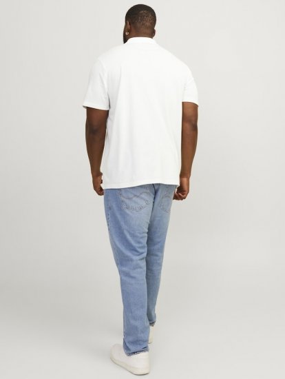 Jack & Jones Rodney Short Sleeve Polo White - Polo shirts - Grote Maten Poloshirts Heren