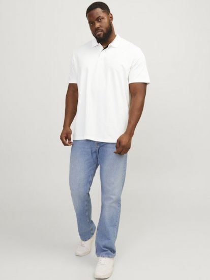 Jack & Jones Rodney Short Sleeve Polo White - Polo shirts - Grote Maten Poloshirts Heren