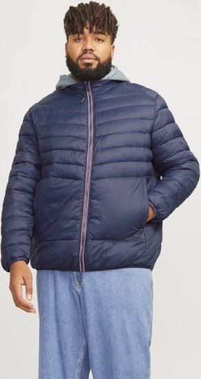 Jack & Jones SPRINT True Red Stitches Quilted Collar Jacket Navy Blazer - Jassen - Grote Maten Herenjassen