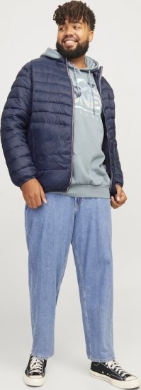 Jack & Jones SPRINT True Red Stitches Quilted Collar Jacket Navy Blazer - Jassen - Grote Maten Herenjassen