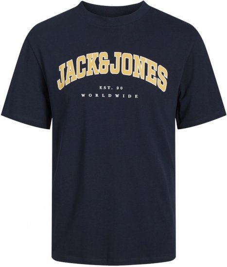 Jack & Jones CALEB VARSITY O-Neck T-Shirt Navy Blazer - T-shirts - Grote Maten T-shirts Heren