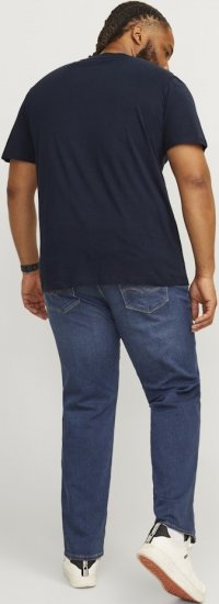 Jack & Jones CALEB VARSITY O-Neck T-Shirt Navy Blazer - T-shirts - Grote Maten T-shirts Heren