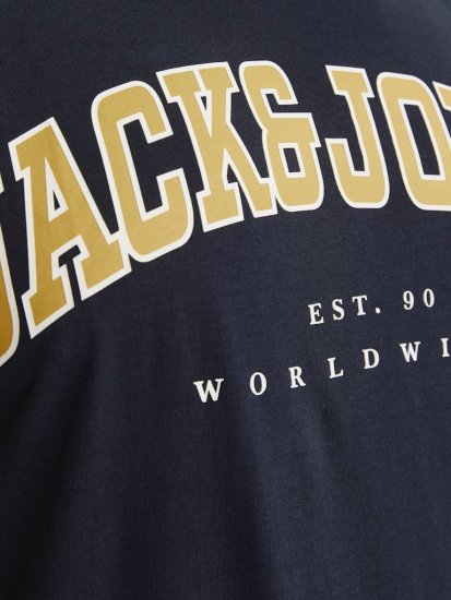 Jack & Jones CALEB VARSITY O-Neck T-Shirt Navy Blazer - T-shirts - Grote Maten T-shirts Heren