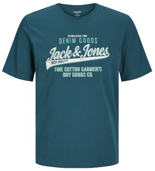 Jack & Jones JJELOGO O-Neck T-Shirt Deep Teal - T-shirts - Grote Maten T-shirts Heren