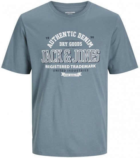 Jack & Jones JJELOGO O-Neck T-Shirt Goblin Blue - T-shirts - Grote Maten T-shirts Heren