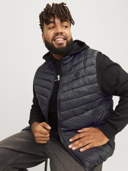Jack & Jones SPRINT BODYWARMER With Collar Black - Jassen - Grote Maten Herenjassen