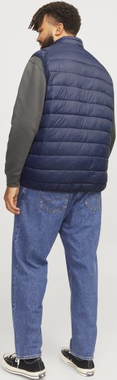 Jack & Jones SPRINT True Red Stitches BODYWARMER Navy Blazer - Jassen - Grote Maten Herenjassen