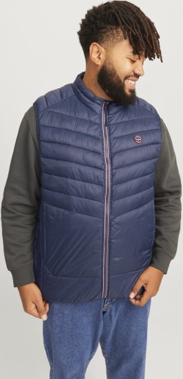 Jack & Jones SPRINT True Red Stitches BODYWARMER Navy Blazer - Jassen - Grote Maten Herenjassen