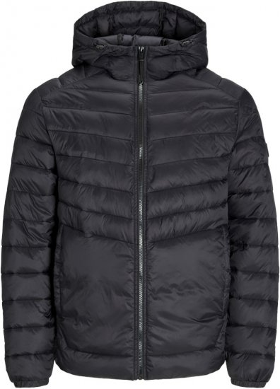 Jack & Jones SPRINT Quilted Hooded Jacket Black - Jassen - Grote Maten Herenjassen