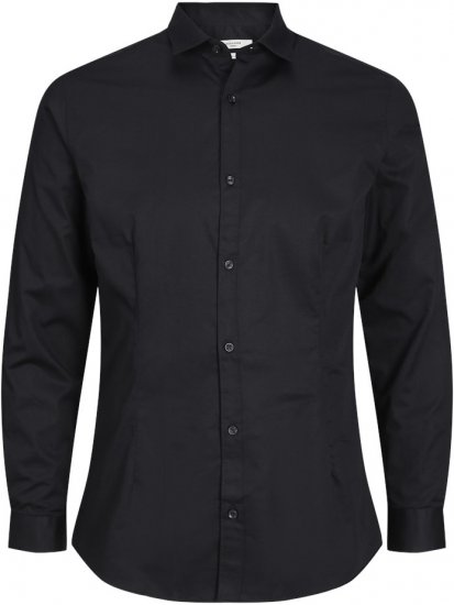 Jack & Jones ARMA LS Shirt Black - Overhemden - Overhemden Grote Maten Heren