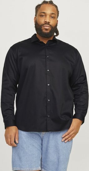Jack & Jones ARMA LS Shirt Black - Overhemden - Overhemden Grote Maten Heren