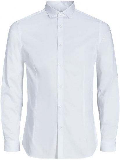 Jack & Jones ARMA LS Shirt White - Overhemden - Overhemden Grote Maten Heren
