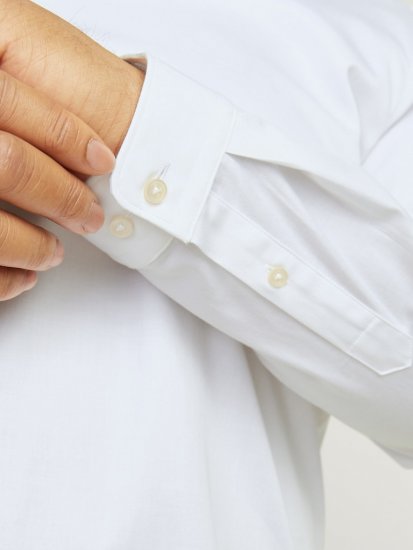 Jack & Jones ARMA LS Shirt White - Overhemden - Overhemden Grote Maten Heren